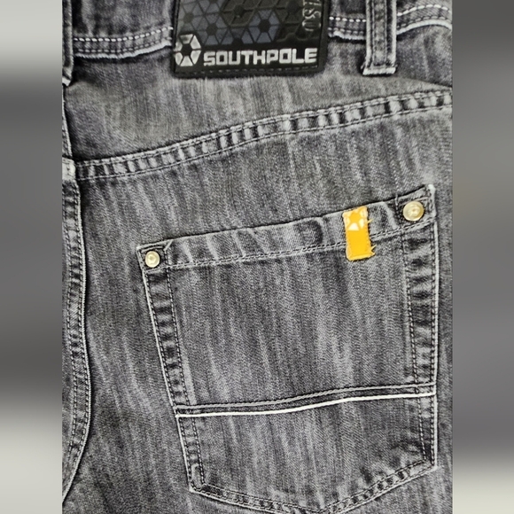 Vintage Y2K South Pole Relaxed Fit Jeans. Grey and Black mix. 38×34. Black Tab - Picture 6 of 9